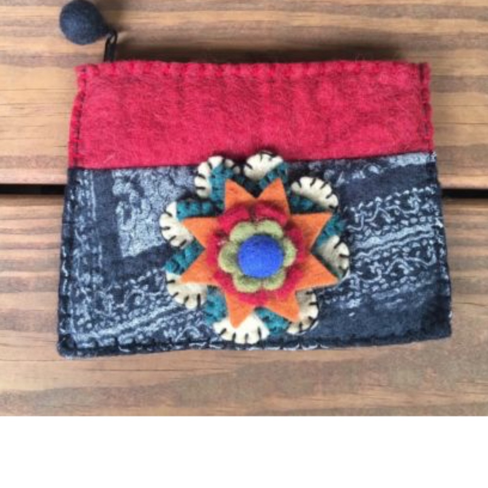 Rising Tide Colorful Wool Clutch Bag